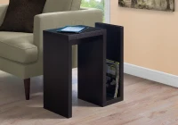 Monarch 24" Modern Wood Grain Side Accent Table with Magazine Storage - Cappuccino Brown Finish(m-2)