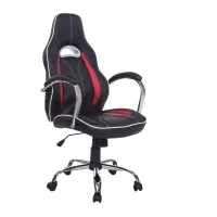 HOMCOM High Back Executive Racing Office Chair PU Leather Swivel Computer Desk Seat Black and Red(m-1)