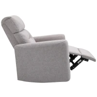 HOMCOM Manual Recliner Swivel Rocker Chair Theater Chair Single Sofa with Linen Fabric for Living Room Bedroom, Beige(m-16)