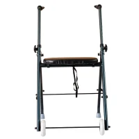 HOMCOM Folding Adjustable Walker Rollator Healthcare Wheeled Mobility Walking Aid with Seat Aluminum Lightweight(m-8)