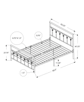 Monarch 62" Contemporary Veritcal Slat Arch Accent Metal Bed Frame - Queen Size - Silver Finish(m-4)