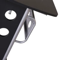 HOMCOM 65" L-Shape Desk Corner Computer Table Space Saving Home Office Wood with CPU Stand Black(m-10)