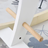 Qaba Wooden Rocking Horse Toddler Wood Ride-on Toys for 3-6 Years w/ Safety Guardrail(m-6)