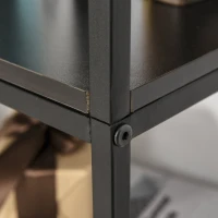 HOMCOM Modern 7 Tier Bookshelf Bookcase Utility Storage Shelf Organizer for Home Office with Display Rack Metal Frame, Walnut(m-10)