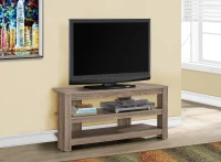 Monarch 42" Contemporary Wood Grain-Look Open Concept Storage Shelf Console TV Stand - Dark Taupe Finish(m-2)