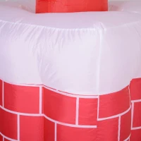 HomCom 6' Tall Outdoor Animated Inflatable Christmas Lawn Decoration - Santa in a Chimney(m-18)