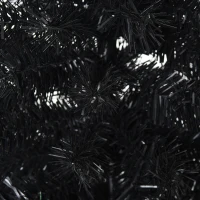 HOMCOM 3ft Artificial Christmas Tree Unlit Douglas Fir with Realistic Branches and 90 Tips, Black Halloween Style Holiday Decoration(m-13)