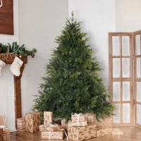 HOMCOM 7ft Artificial Christmas Tree Unlit with Metal Stand  2692 Tips Foldable Base(m-1)