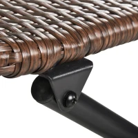 Outsunny 3PC Rattan Wicker Bistro Set w/ Folding Design, Hand Woven Rattan Table and Chairs for Outdoor, Brown(m-15)