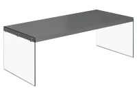 Monarch 44" Modern Tempered Glass Frame Accent Cocktail Coffee Table - Glossy Grey Finish(m-1)