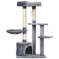 PawHut 43"H Nest Level Cat Tree Scratcher Kitty Condo(m-8)