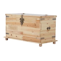 HOMCOM Wooden Storage Trunk Box Crate Case Craft Organizer Home(m-1)