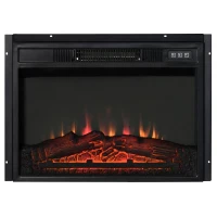HOMCOM Recessed Electric Fireplace, 23" Insert Heater with Remote Control, 1400W, Cozy Indoor Heating Solution(m-11)