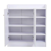 HOMCOM Wood Shoe Cabinet 2 Door 12 Pairs Entryway(m-4)