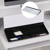 Vinsetto Desk Organizer Monitor Riser with 2 Groove 4 Cabinet Glass Panel Office(m-7)