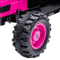 Aosom 6V Kids Rechargeable Battery Powered Truck with Adjustable Bucket, High/Low Speed Realistic Sound, Pink(m-11)