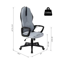 Vinsetto Ergonomic Gaming/Office Chair Height Adjustable Swivel Grey(m-3)
