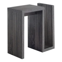 Monarch 24" Modern Wood Grain Side Accent Table with Magazine Storage - Grey Tones Finish(m-1)