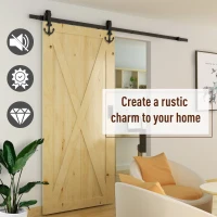 HOMCOM Boat Anchor Sliding Barn Door Track Kit Modern for Wooden Door(m-5)
