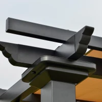 Outsunny 10' x 10' Outdoor Patio Gazebo Pergola with Retractable Canopy Roof, Steel Frame with Stakes & Unique Design(m-10)