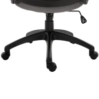 Vinsetto Office Computer Chair Mesh High Back Lumbar Support Adjustable Height Padded Linen Swivel Castor Wheels Grey(m-6)