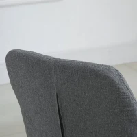 HOMCOM Modern Dining Chairs Set of 2, Button Tufted High Back Accent Chairs with Upholstered Seat, Steel Legs for Living Room, Kitchen, Study, Dark Grey(m-13)
