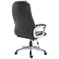 Vinsetto Executive PU Leather Rocking Gaming Office Chair Adjustable Padded Seat with Wheels Black(m-4)