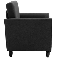 HOMCOM Single Armchair Cushion Padded Sofa Chair Wooden Seat Living Room Furniture(m-4)