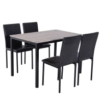 HOMCOM 5pcs Kitchen Dining Table Padded Seat PU Upholstery(m-8)