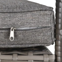 Outsunny Patio Wicker Adirondack Chair, Outdoor All-Weather Rattan Fire Pit Chair w/ Soft Cushions, Tall Curved Backrest and Comfortable Armrests for Deck or Garden, Gray(m-10)