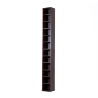 HOMCOM Slim 12-tier Multimedia Storage Tower CD DVD Rack Stand Brown(m-4)
