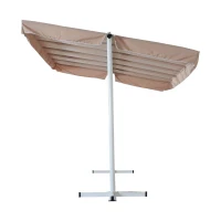 Outsunny 12'x8' Free Standing Manual Retractable Awning Outdoor Gazebo Garden Sunshade Beige(m-6)