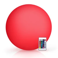 HOMCOM 16" RGB Waterproof Rechargeable Adjustable Color Changing Ball with Remote Control(m-4)