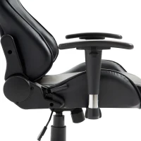 HOMCOM Executive Gaming Racing Office Chair Ergonomic Recliner Adjustable Swivel PU Padded Home Office Black(m-10)