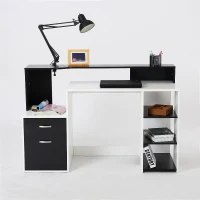 HOMCOM Compact Computer Table Multipurpose Workstation Storage Home Office Writing Desk(m-2)