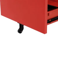 HOMCOM Rolling Filing Steel Cabinet Chest Organizer Cupboard Home Office Furniture with 3 Drawers and LOCK (Red)(m-9)