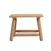 Outsunny Rectangle Rustic Log Coffee Table Natural Wood End Side Table Home Garden Furniture All Weather(m-5)