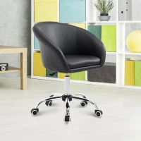 HOMCOM Rolling Swivel Salon Stool Adjustable Hydraulic Tattoo Spa Massage Bucket Chair  PU Leather with Back Rest(m-2)