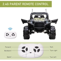 Aosom 12V Kids Ride On Truck, 10Ah Electric Car Off-Road UTV with Bluetooth, Remote Control, Suspensions, USB, MP3, Lights, 3 Speeds & 4 Motors, Green(m-8)
