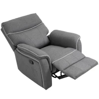 HOMCOM Manual Recliner Armchair with Thick Padded Headrest, Back and Footrest and Adjustable 150 Degree Angle, Grey(m-15)