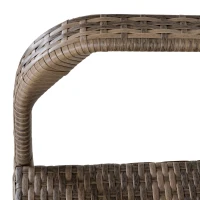 Outsunny Patio Wicker Adirondack Chair, Outdoor All-Weather Rattan Fire Pit Chair w/ Soft Cushions, Tall Curved Backrest and Comfortable Armrests for Deck or Garden, Charcoal Gray(m-9)