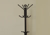 Monarch 70" 12-Hook Metal Coat Tree Hanger Rack - Black Finish(m-3)