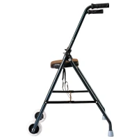 HOMCOM Folding Adjustable Walker Rollator Healthcare Wheeled Mobility Walking Aid with Seat Aluminum Lightweight(m-7)