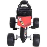 Aosom Kids Go Kart, 4 Wheeled Ride On Pedal Car, Racer for 3 years, for Boys and Girls, Outdoor - Red(m-8)