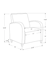 Monarch Upholstered Square Seat High Back Leather-Look Accent Arm Chair - White(m-4)