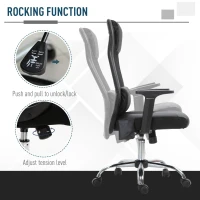 Vinsetto Mesh Office Chair with Rechargeable Electric Vibration Massage Lumbar Rocking, with Pillow, Wheels - Black(m-9)