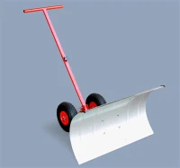 HOMCOM 17.7” Deep Steel Manual Snow Plow with Wheels(m-3)