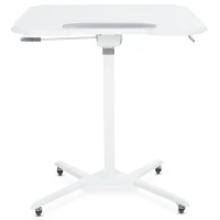 Vinsetto Foldable Computer Desk on Rolling Wheels Height Adjustable Tilt 90° White(m-7)