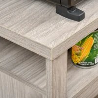 HOMCOM Farmhouse Sideboard Buffet Cabinet, Coffee Bar Cabinet with Storage Shelves, Kitchen Cabinet with 2 Framed Glass Doors and Anti-Topple, Distressed Gray(m-14)