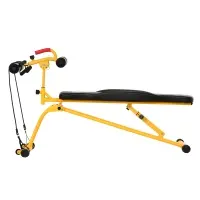 Soozier Multifunctional Sit Up and Dumbbell Weight Bench with 4-Angle Adjustable Backrest & Lightweight Portable Design - Yellow(m-1)